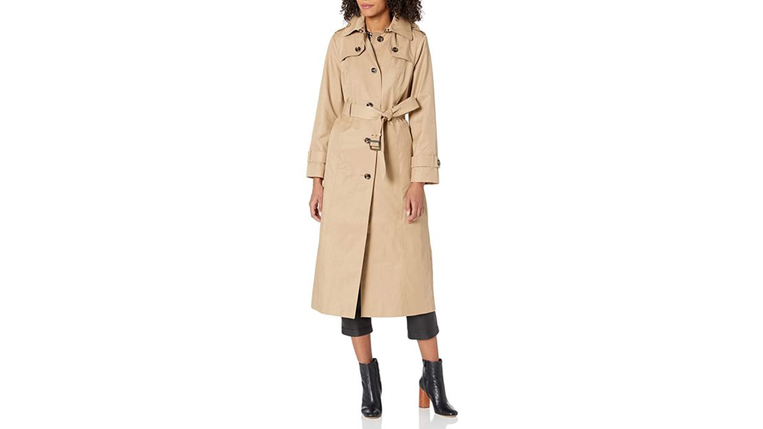 London Fog Single-Breasted Long Trench Coat