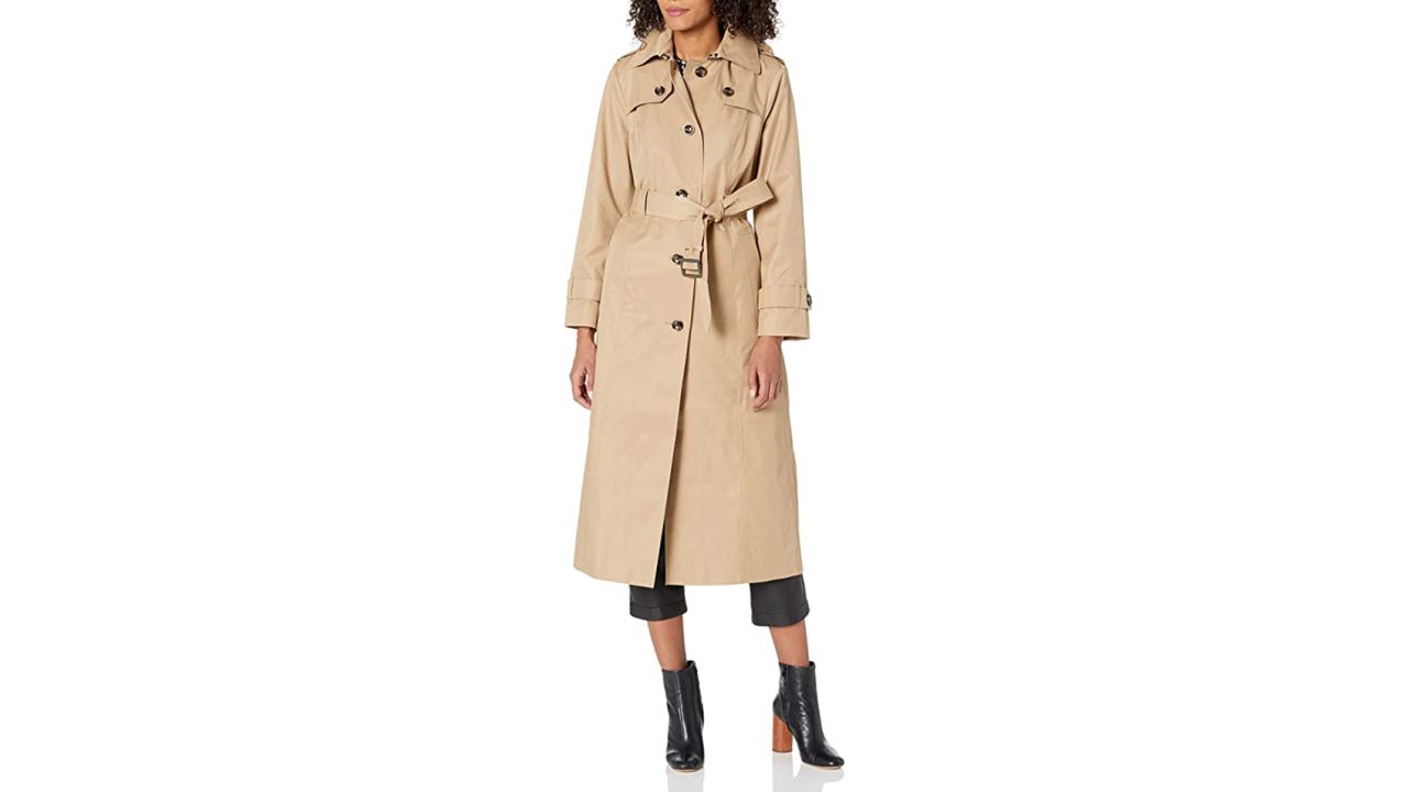 London Fog Single-Breasted Long Trench Coat