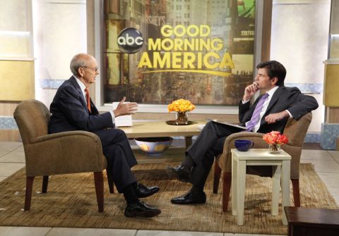 Breyer sits down with ABC's George Stephanopoulos for a "Good Morning America" interview in September 2010.