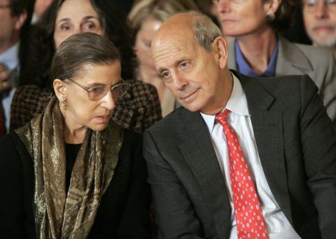 Breyer and fellow Justice Ruth Bader Ginsburg attend Samuel Alito's ceremonial swearing-in.
