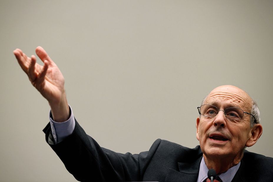 Breyer testifies before the House Judiciary Committee's Commercial and Administrative Law Subcommittee in May 2010. Breyer and fellow Justice Antonin Scalia testified to the subcommittee about the Administrative Conference of the United States.