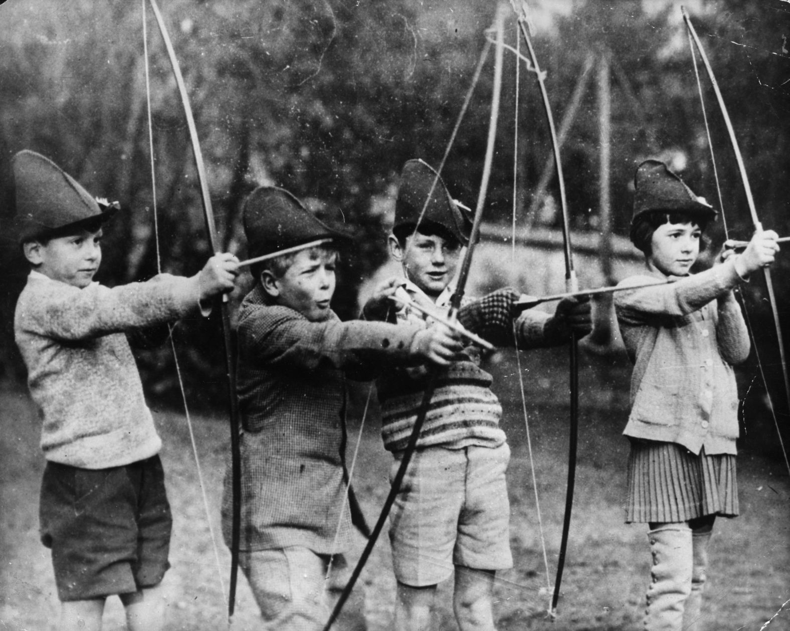 Prince Philip, second from left, is seen with schoolmates at the MacJannet American School outside of Paris.