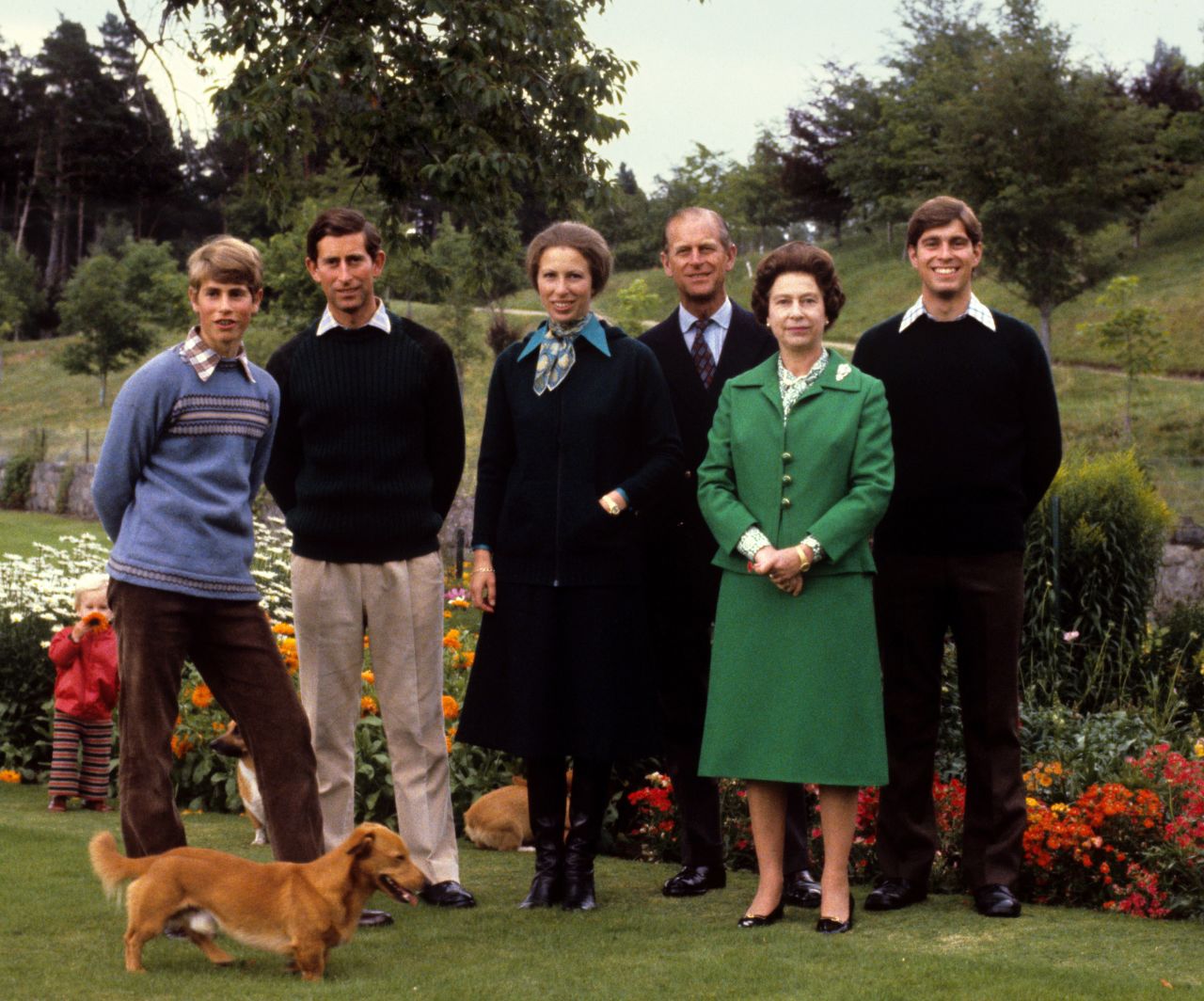 The Queen and Prince Philip pose for a photo with their children Prince Edward, Prince Charles, Princess Anne and Prince Andrew in 1979.