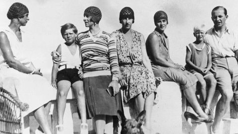 Prince Philip, second from right, enjoys a family vacation in Mamaia, Romania, in 1928.