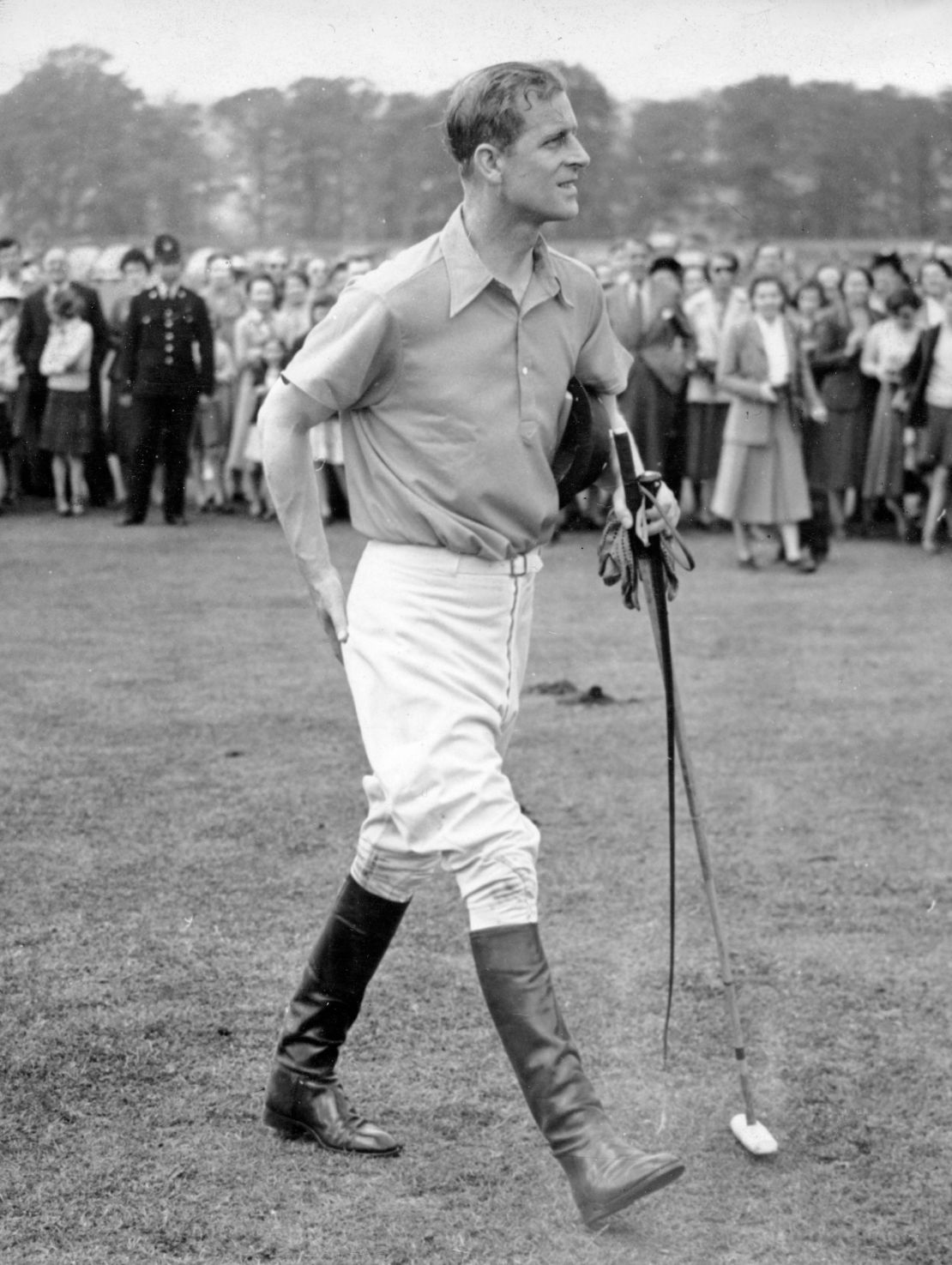 Prince Philip plays in a polo match