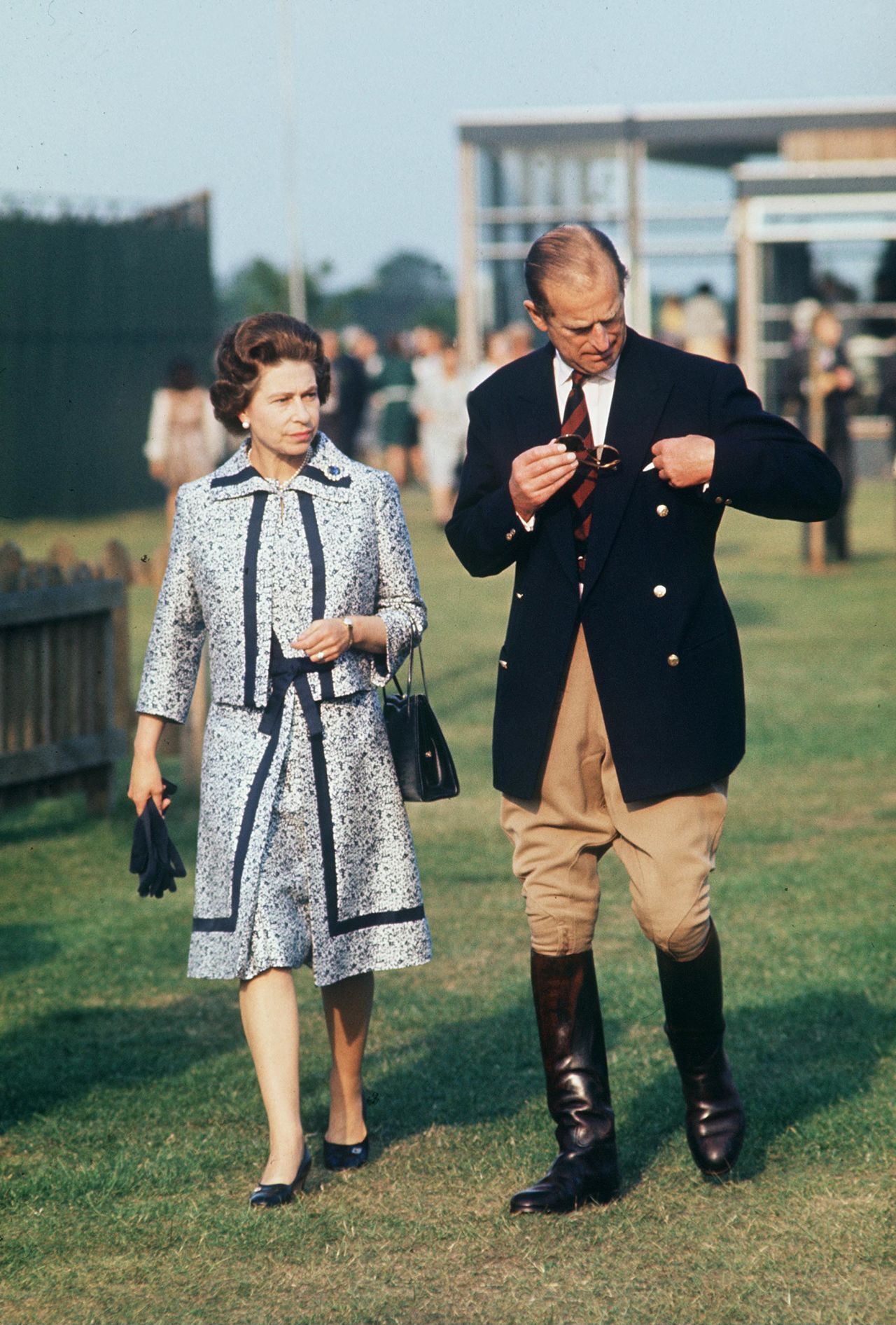 Her Royal Majesty the Queen and Prince Philip at Guards Polo Club in Windsor.