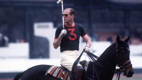 Prince Philip plays polo in 1970.