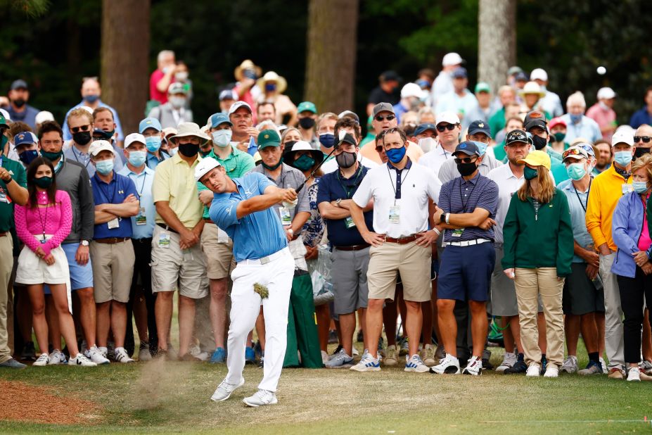 Bryson DeChambeau, last year's US Open champion, plays a shot on the 13th hole Friday.