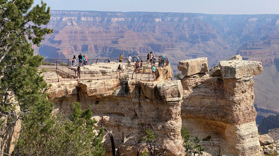 Visitors at the Grand Canyon, a popular tourist destination, in August 2020.