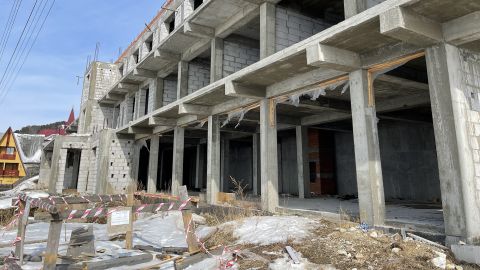 Construction ruins from an illegal hotel