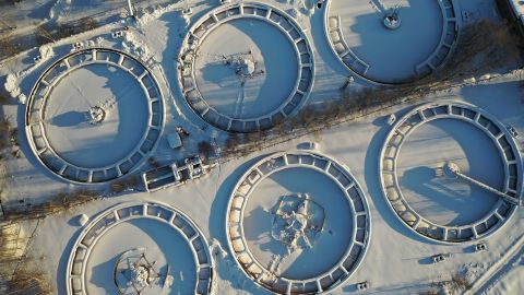 Waste containers at the Baikalsk Pulp and Paper Mill
