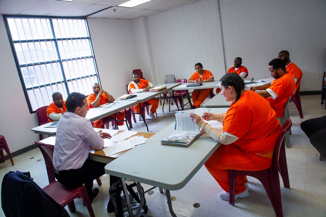 Inmates participate in the Prison Scholars Program at DC Jail in 2018.
