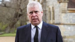 Britain's Prince Andrew during a television interview at the Royal Chapel of All Saints at Royal Lodge, Windsor, on April 11.