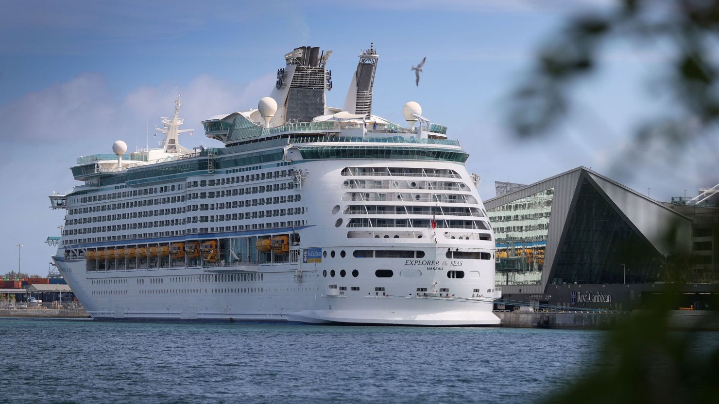 Royal Caribbean's Explorer of the Seas cruise ship is docked at PortMiami on March 2, 2021, in Miami.