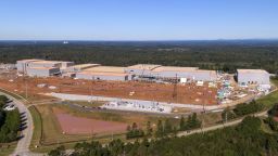 September 30, 2020, Commerce, GA, USA: An aerial view of SK Innovation's .6 billion construction site in Commerce, Georgia, on September 30, 2020. (Credit Image: © TNS via ZUMA Wire)