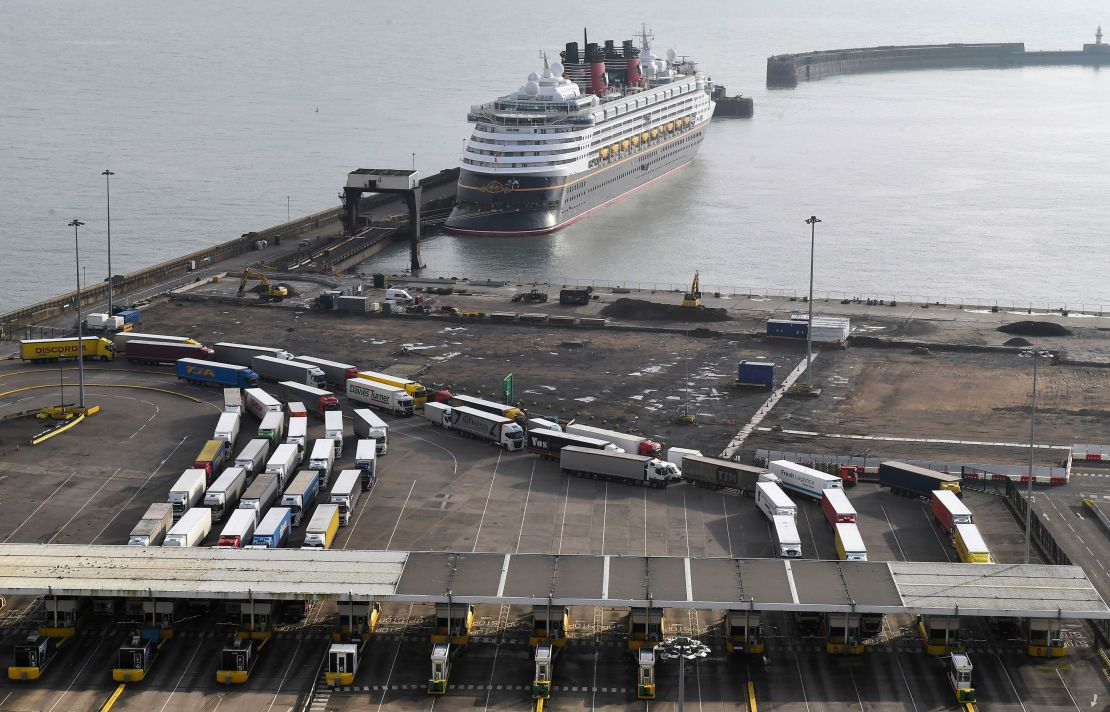 Cargo trucks in Dover heading to the European Union on 5 February 2021.