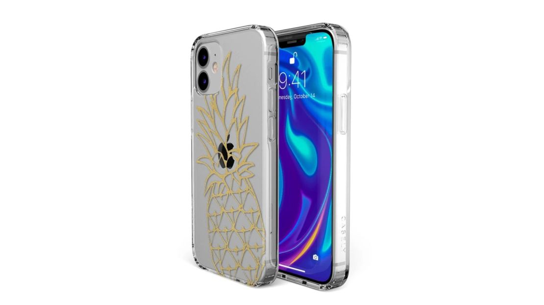 Shiny Gold Pineapple Clear Case