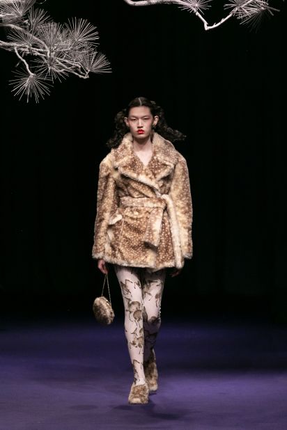 Designer Yuhan Wang, who markets her label as offering "romantic nostalgia," presented a collection rich in lace and florals.