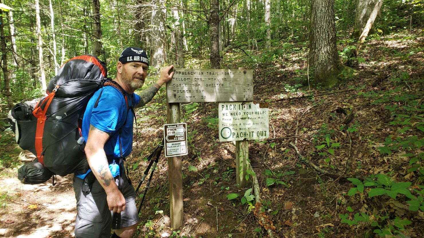 Dan Schoenthal says he hopes to complete the Appalachian Trail by late July or early August.