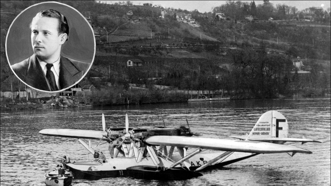 <strong>Jean Mermoz</strong>: Mermoz was another aviation pioneer. He disappeared while flying this Croix du Sud Latécoère hydroplane off the coast of Dakar in 1936.