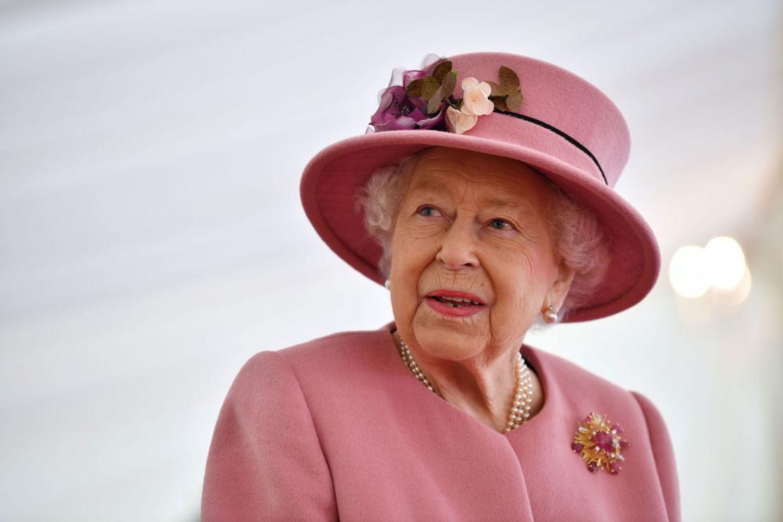A file photo of the Queen at Porton Down science park near Salisbury, southern England, last October. 