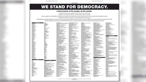 Hundreds of companies took out a full-page ad in the New York Times Wednesday to support voting rights.
