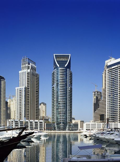 A 38-story residential building, NORR's glass-clad Marina Terrace is also located in Dubai Marina.