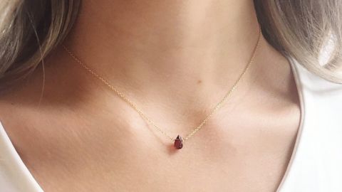 Lolabeanjewelry Simple Gold Birthstone Necklace