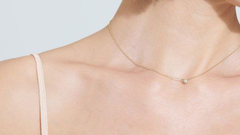 Aurate Diamond Bezel Necklace 