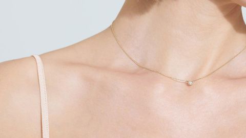 Aurate Diamond Bezel Necklace