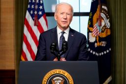 President Joe Biden speaks from the White House about the withdrawal of US troops from Afghanistan on April 14, 2021.