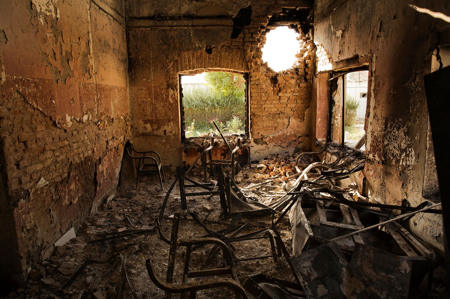 This photo shows the aftermath of an American airstrike on a Doctors Without Borders hospital in Kunduz, Afghanistan, in October 2015. The hospital was <a href="index.php?page=&url=https%3A%2F%2Fwww.cnn.com%2F2015%2F10%2F05%2Fasia%2Fafghanistan-doctors-without-borders-hospital%2Findex.html" target="_blank">"accidentally struck"</a> by US bombs after Afghan forces called for air support, said Gen. John Campbell, the commander of US forces in Afghanistan.