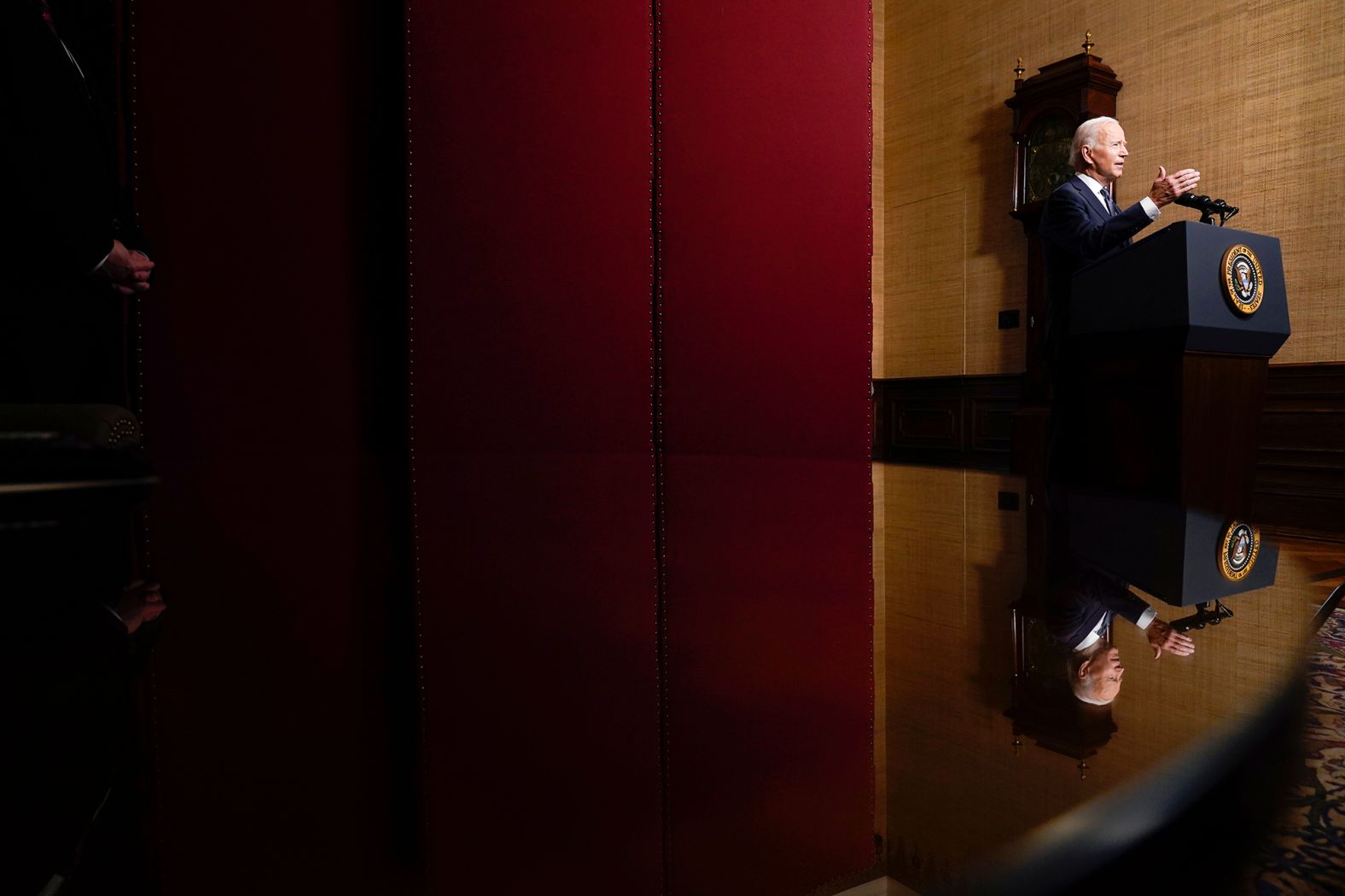 President Joe Biden speaks from the White House Treaty Room in April 2021. Biden formally announced his decision to withdraw American troops from Afghanistan before September 11.