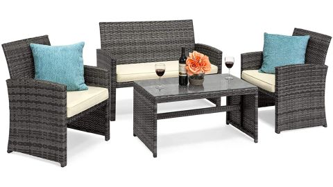 Best Choice Products 4-Piece Wicker Patio Conversation Set