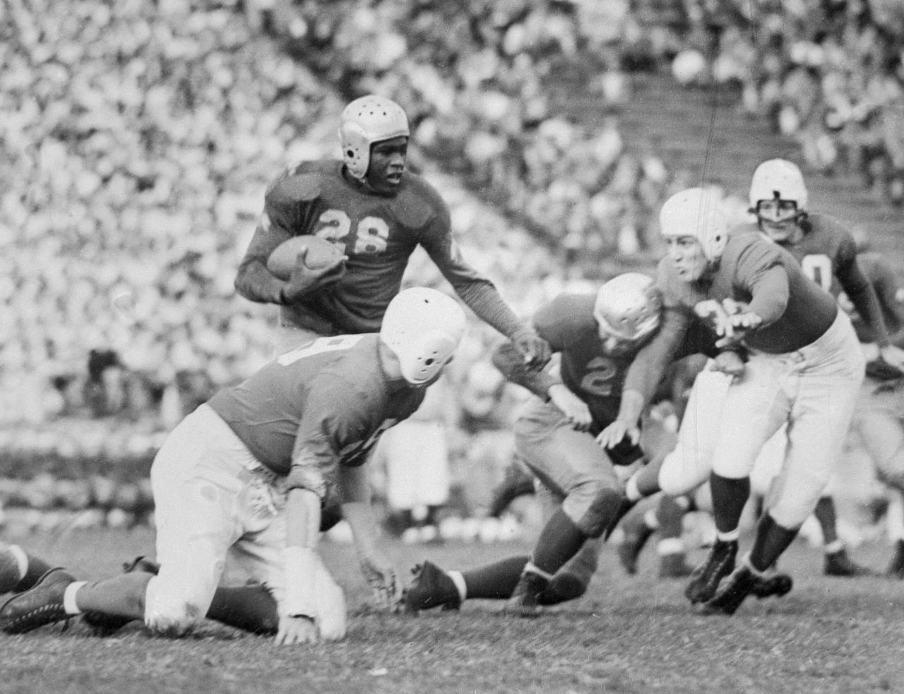 Robinson was a formidable athlete in college, lettering in four sports at UCLA. He led the nation in rushing as a football player. After college, Robinson was drafted by the US Army and spent a couple of years in the military.