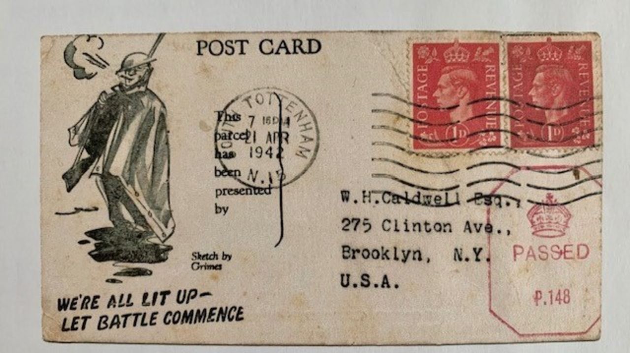 <strong>Worldwide quest: </strong>Krygier embarked on a year-long mission to find the writer of this postcard: Private A.T Maynard.