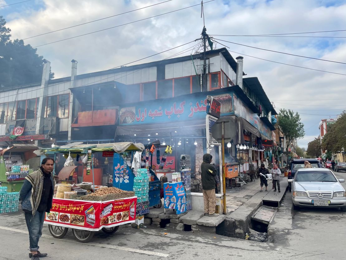 Street vendors in Kabul, Afghanistan, on April 15, 2021 - the day after US President Joe Biden announced plans to withdraw troops by September.
