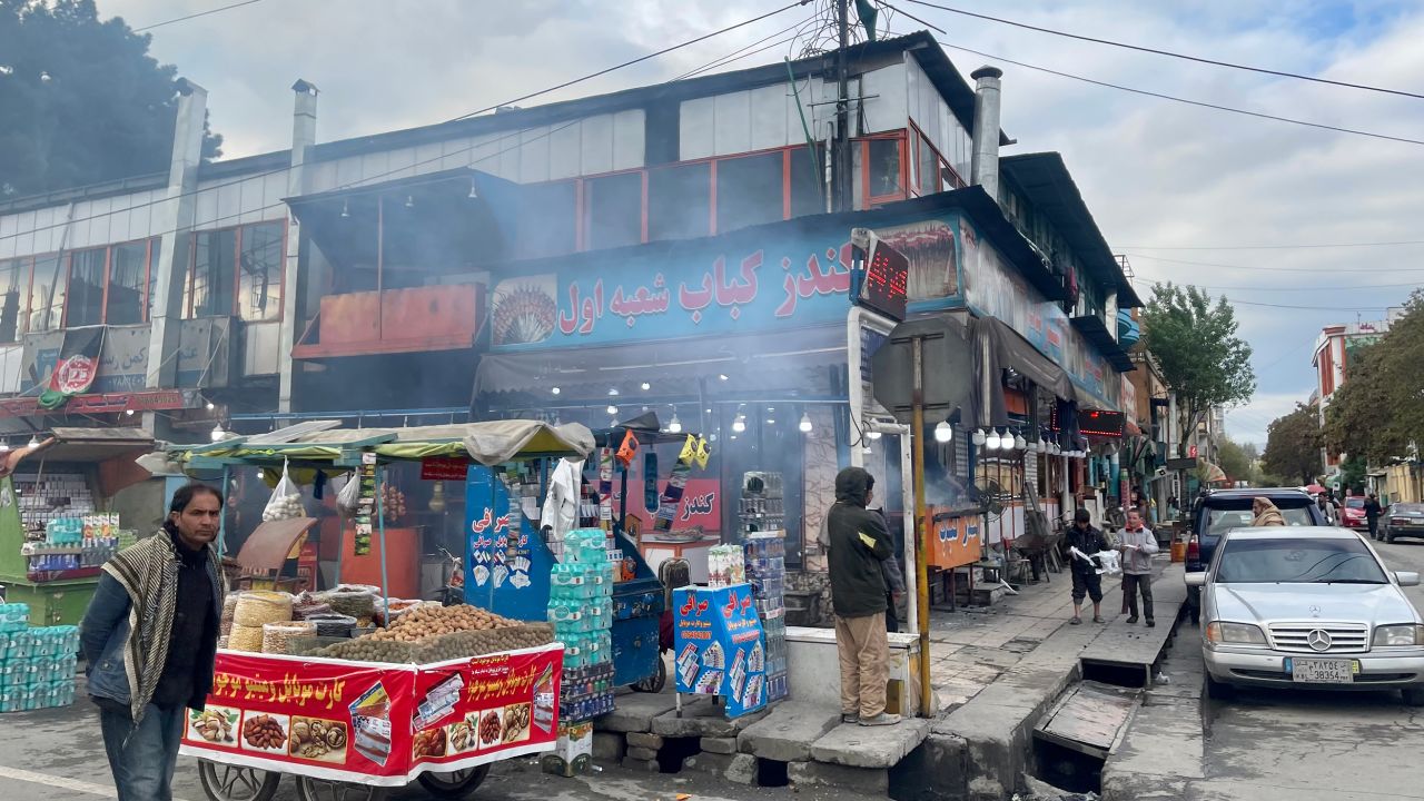 Street vendors in Kabul, Afghanistan, on April 15, 2021 - the day after US President Joe Biden announced plans to withdraw troops by September.