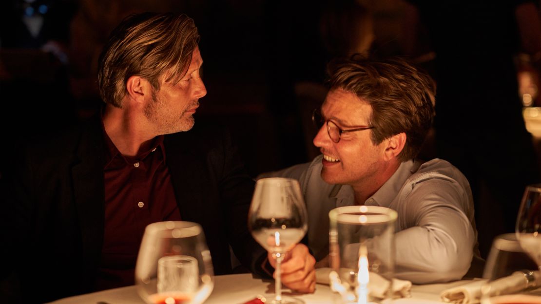 Mads Mikkelsen and Thomas Vinterberg on the set of "Another Round."