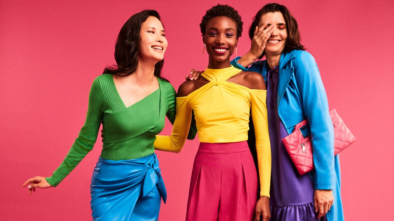 Macy's is selling dresses and skirts in bold colors and prints for spring and summer.