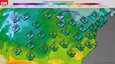 Saturday high temps 041621