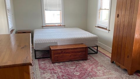 The Casper mattress set up at home 