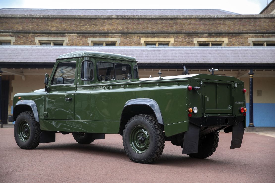 The Land Rover that has been modified to transport the duke's coffin has been unveiled. 