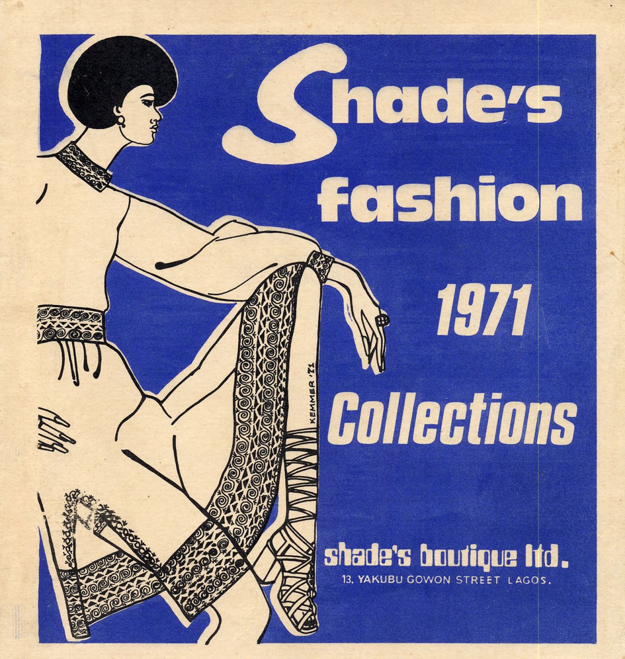 A flyer for Shade's Boutique, 1971.