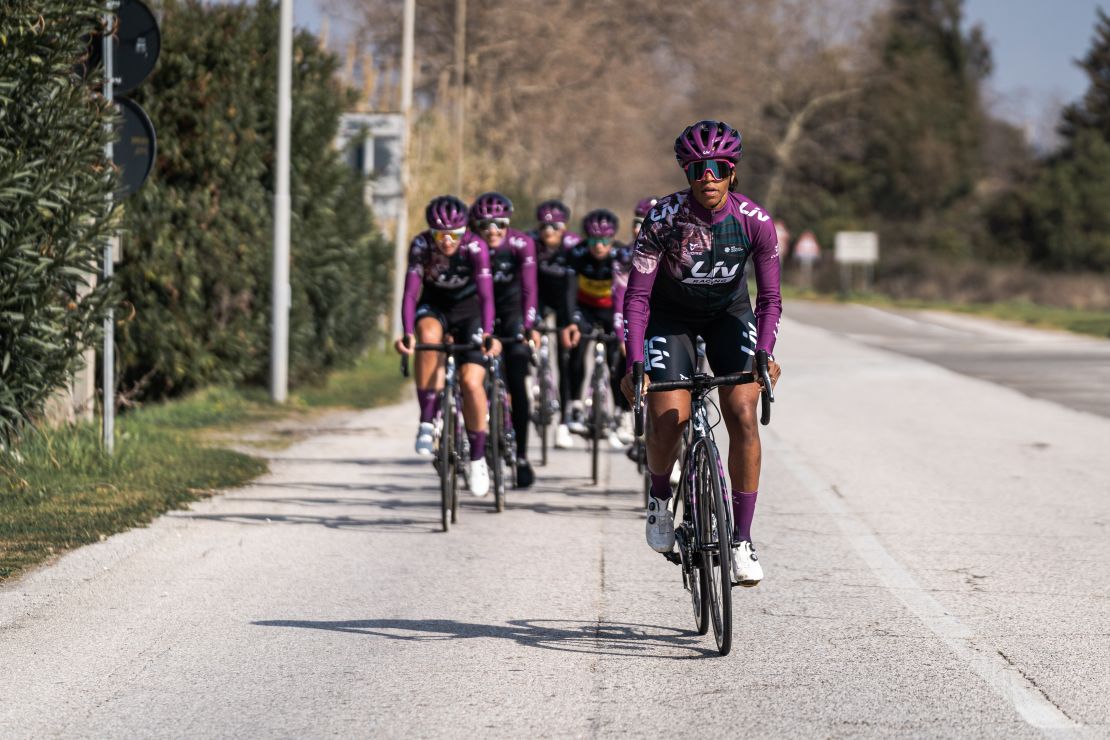 McGowan training with the LivRacing WorldTeam earlier this year in Tuscany, Italy. 