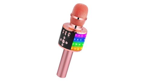 Bonaok Bluetooth Wireless Karaoke Microphone With Controllable LED Lights Speakers