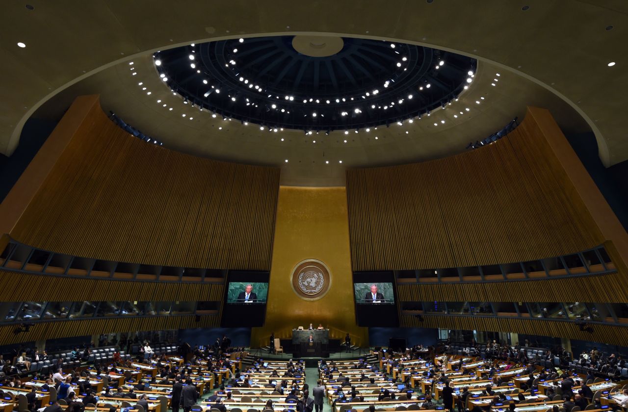 Castro addresses the 70th Session of the UN General Assembly in 2015.