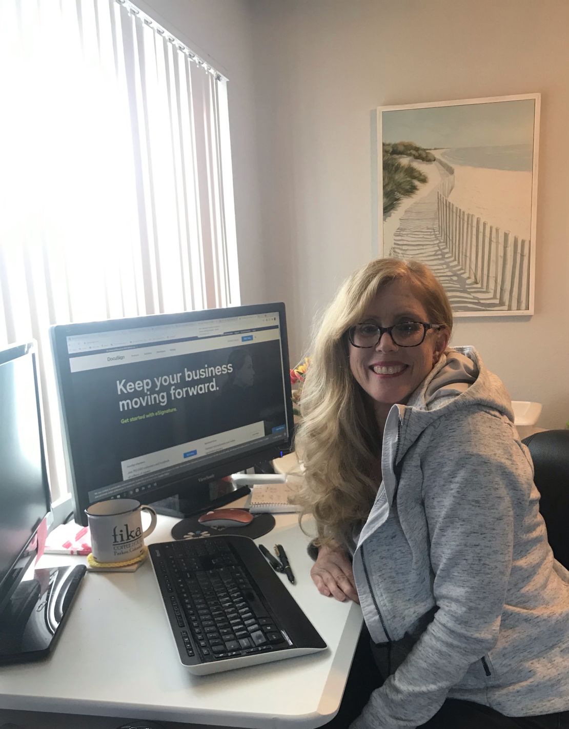 Shanan Cale at her home workspace in California, where she'll continue to work most days after the pandemic. 