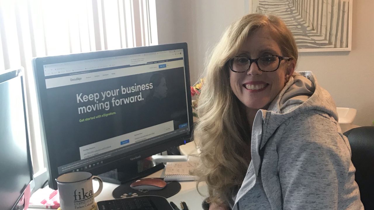 Shanan Cale at her home workspace in California, where she'll continue to work most days after the pandemic.