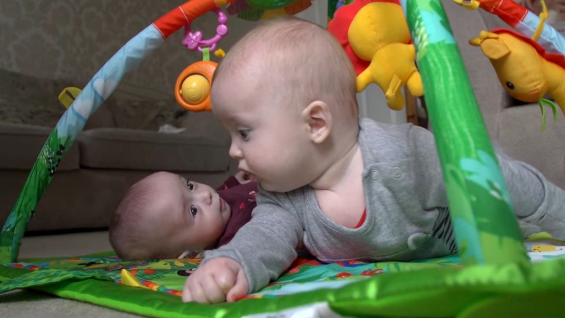 Noah is still ahead of Rosalie, but Rhys said, "She's a little trooper, she's got her own little personality, but I have no real worries at all."